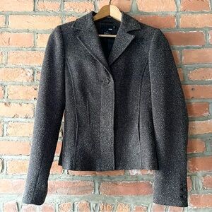 H&M Women's Espresso Brown Boucle Blazer, size 4